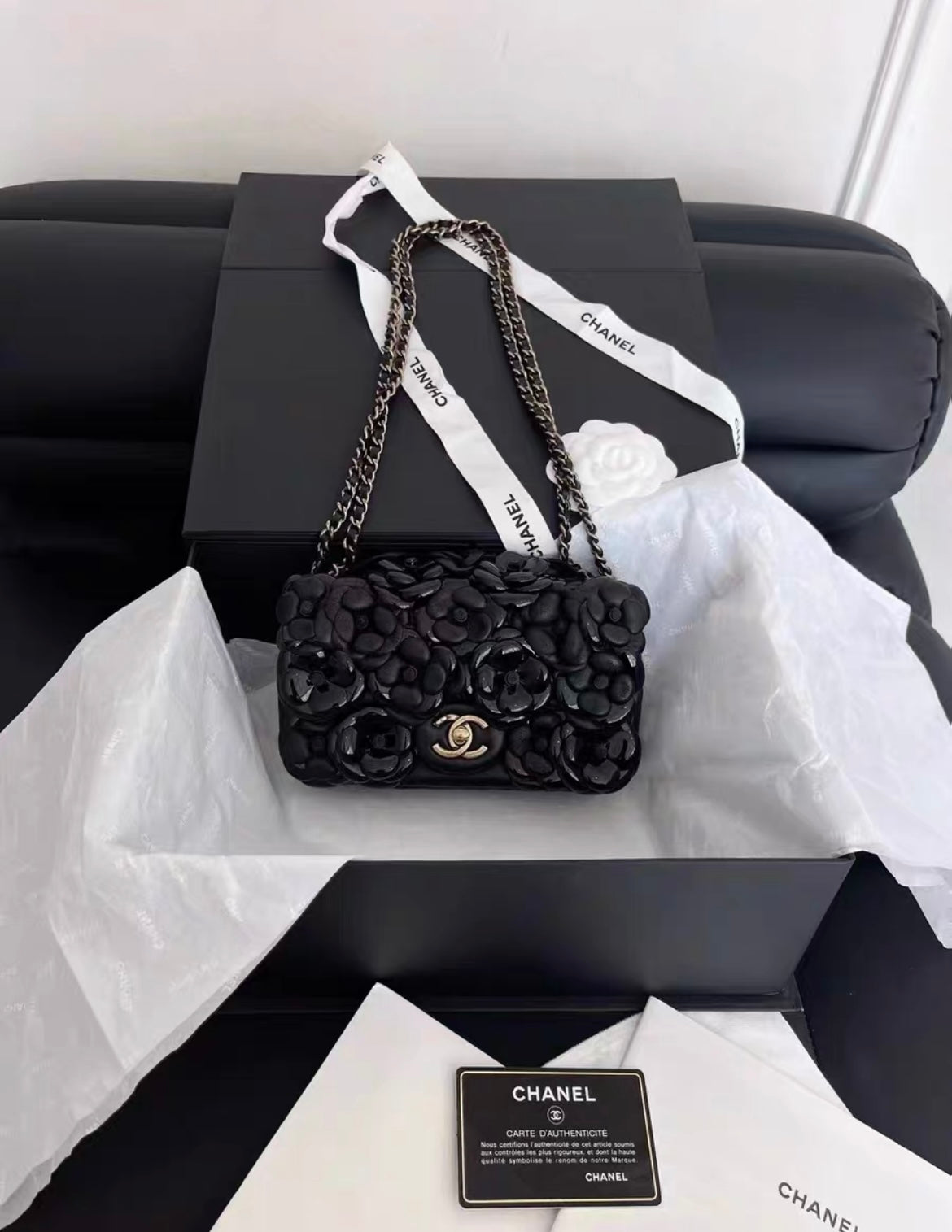 Chanel Lambskin Black Shoulder Bag Style 15