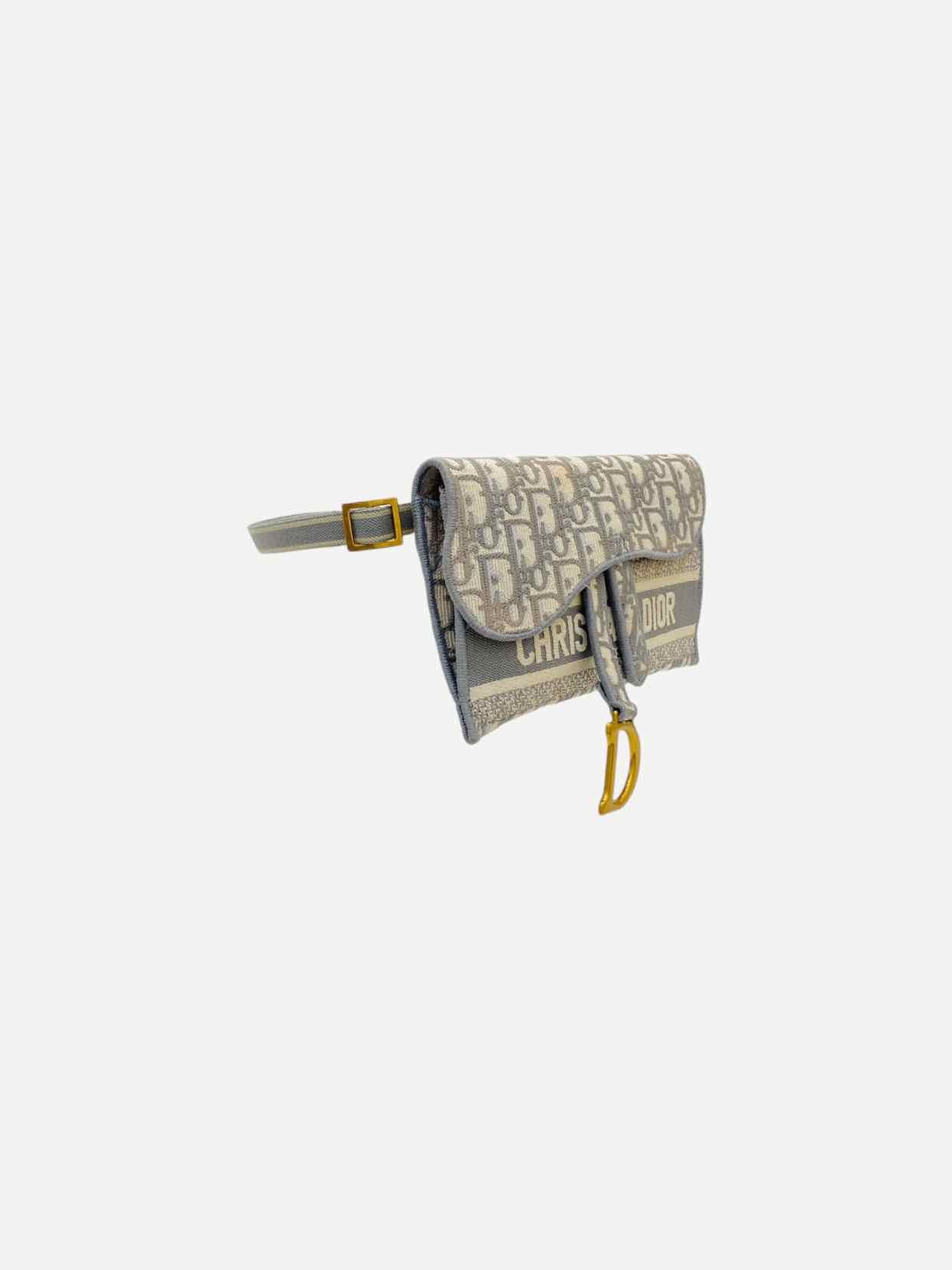 Dior Saddle Grey Oblique Belt Bag