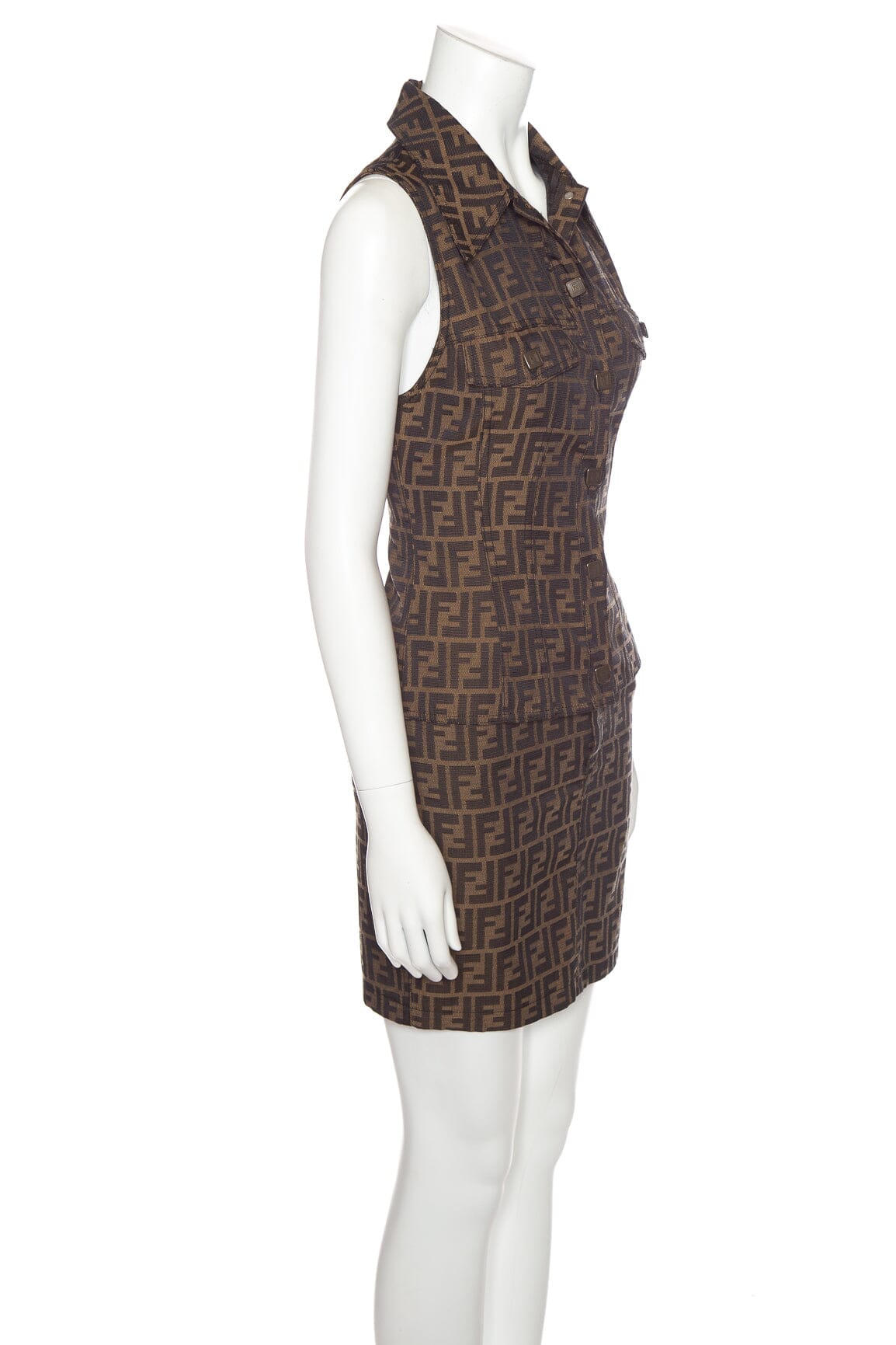Fendi Brown Monogram Skirt Set SZ 34