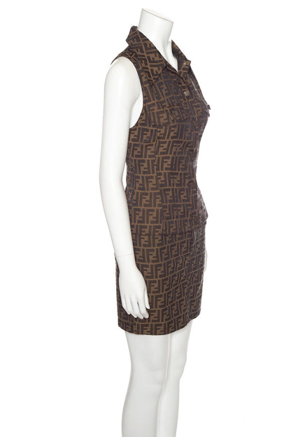 Fendi Brown Monogram Skirt Set SZ 34