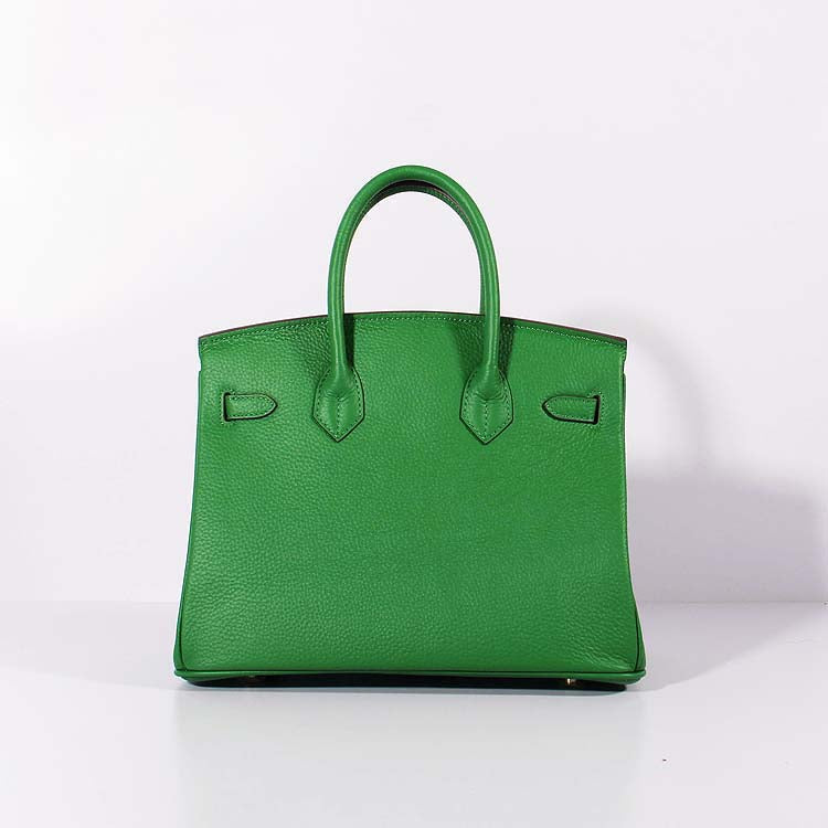 Luxury Hermes 30Cm Birkin Bag Togo Leather With Strap Green Gold