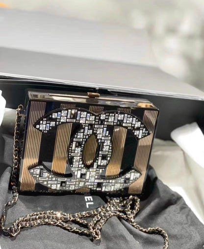 Chanel Luxury Leather Black Clutch Style 8