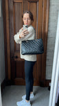 Chanel Caviar Black Silver Tote Style