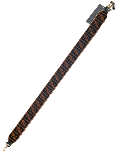 Fendi Brown Zucca Monogram Textured Velvet Strap You