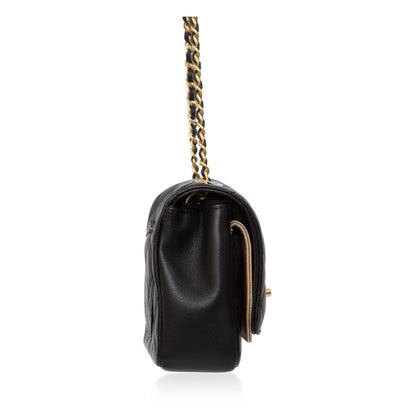 Chanel Classic Flap Lambskin Black Shoulder Bag Style 11