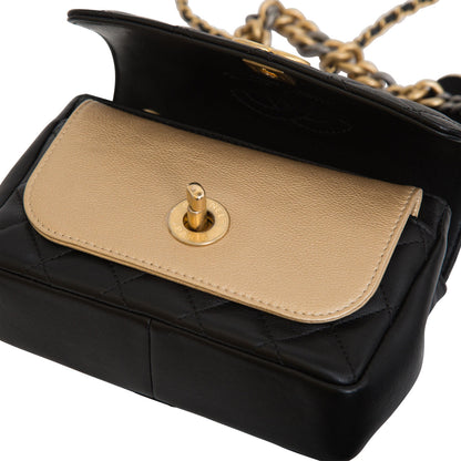Chanel Classic Flap Lambskin Black Shoulder Bag Style 11