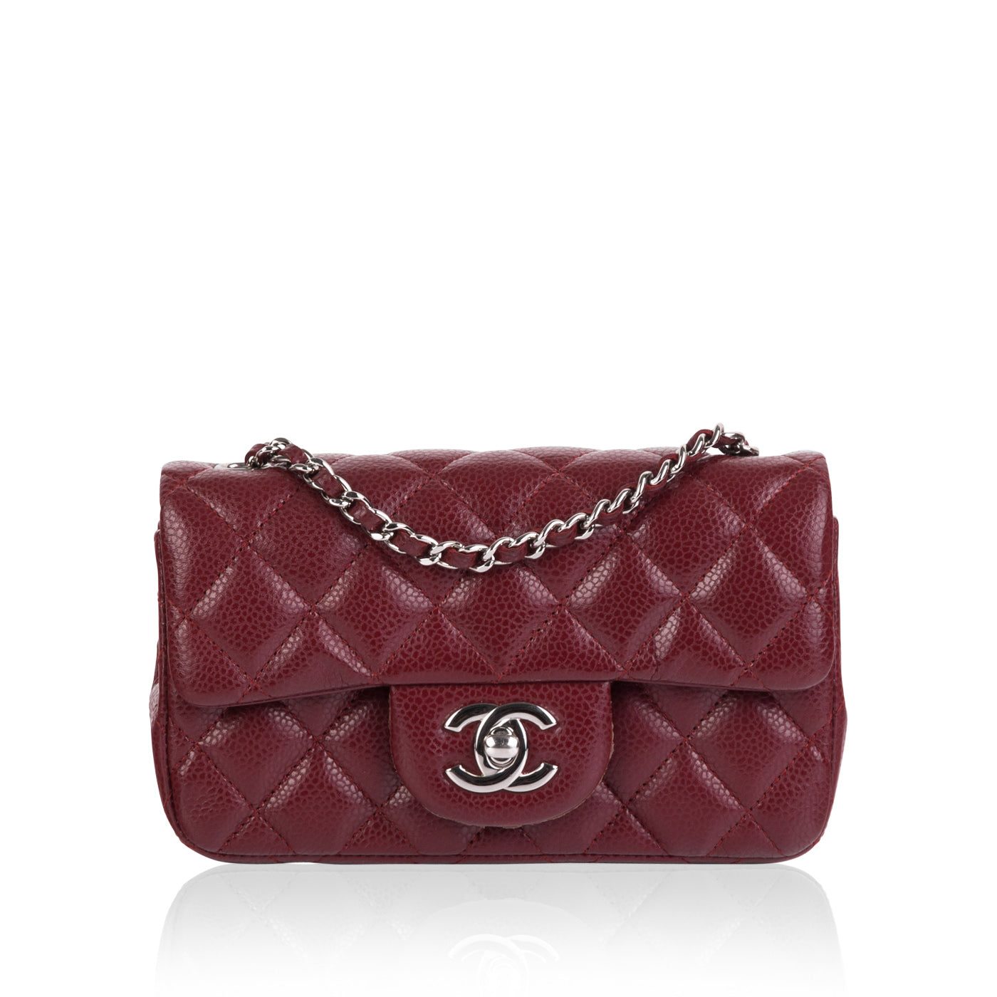 Chanel Classic Flap Caviar Silver Shoulder Bag Caviar