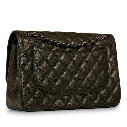 Chanel Classic Flap Caviar Grey Shoulder Bag