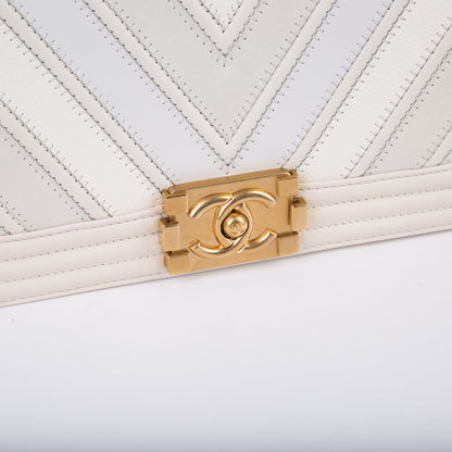 Chanel Mixed Leather Ss16 Boy Bag