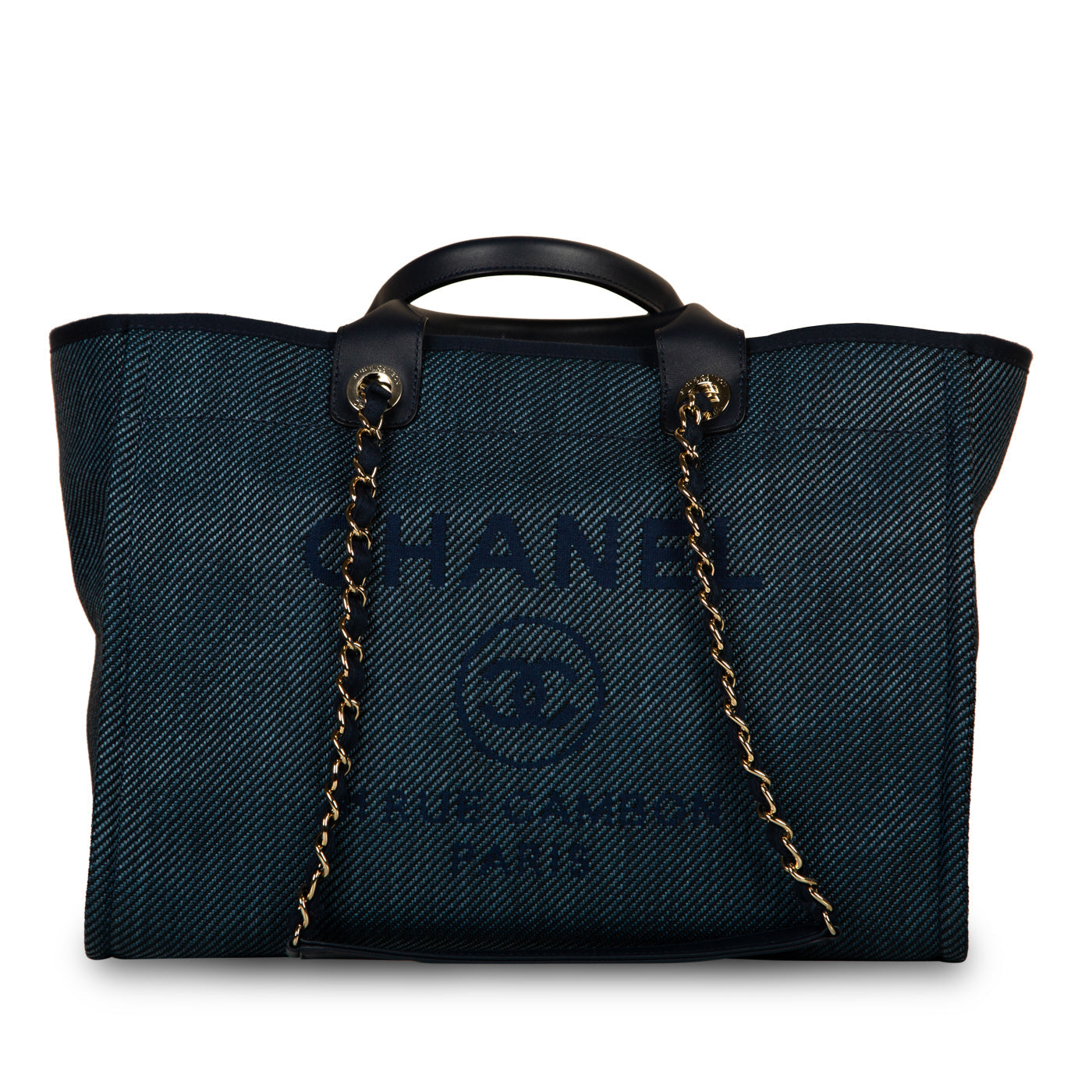 Chanel Cambon Canvas Gold Tote Bag