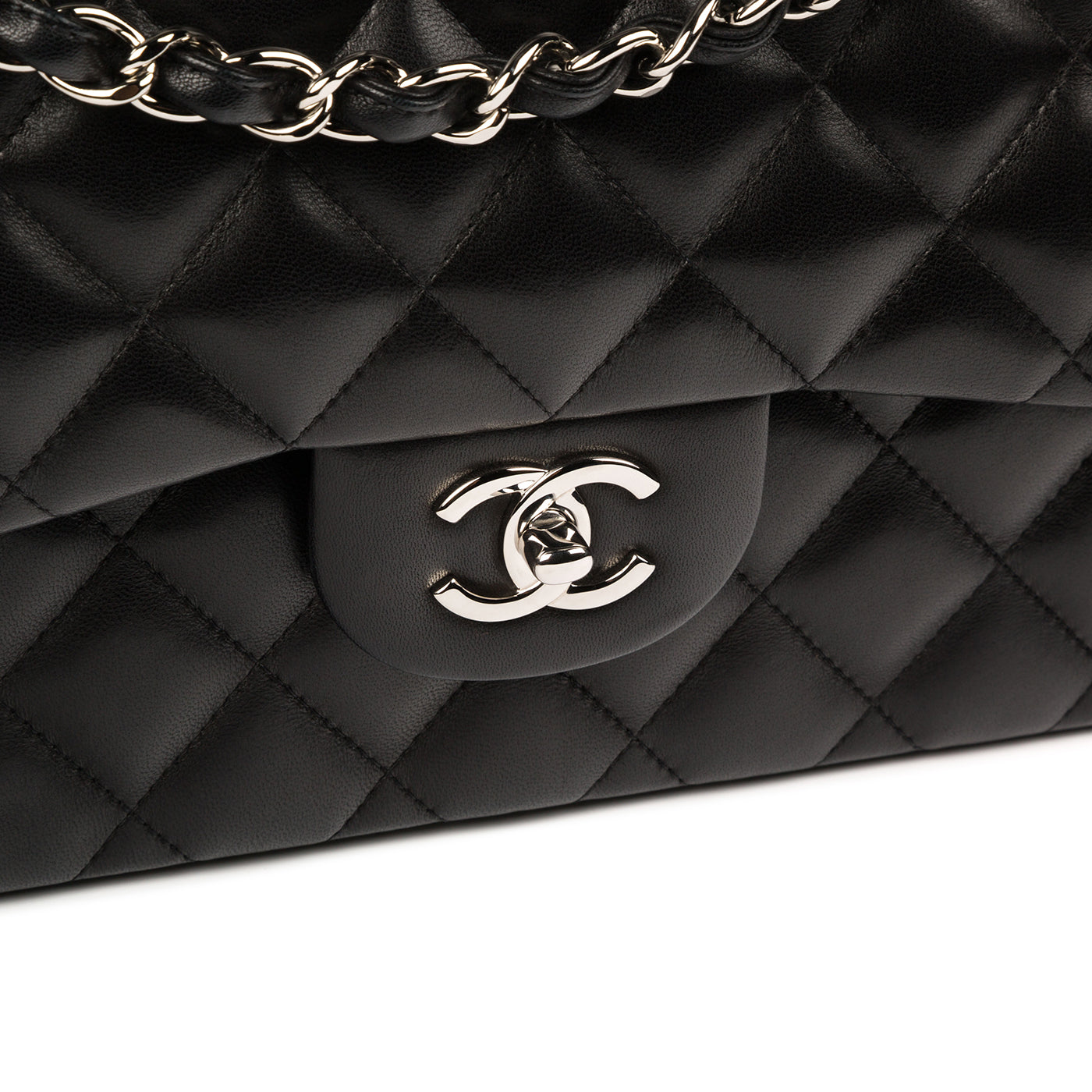 Chanel Classic Flap Lambskin Black Shoulder Bag Style 270