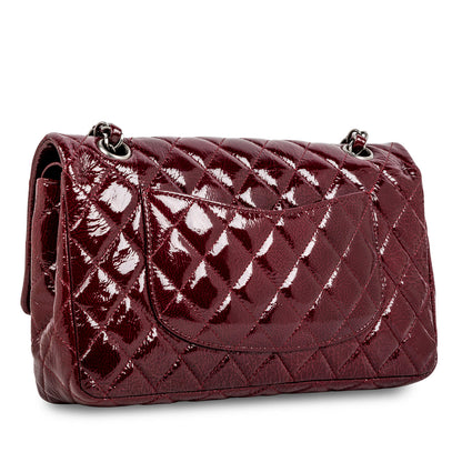 Chanel Classic Flap Patent Leather Burgundy Shoulder Bag