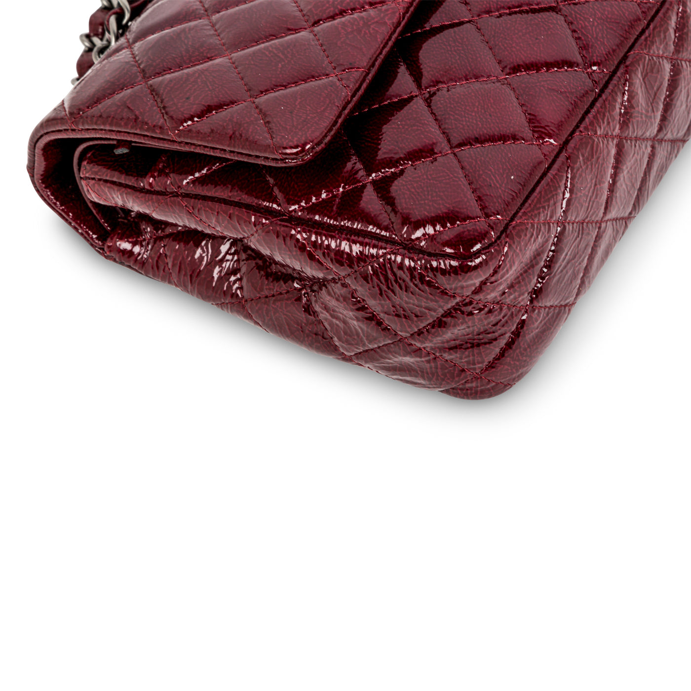 Chanel Classic Flap Patent Leather Burgundy Shoulder Bag