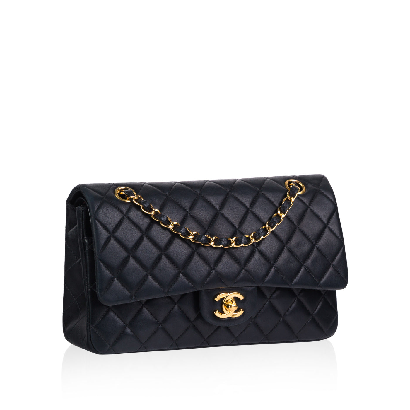 Chanel Classic Flap Lambskin Black Shoulder Bag Style 273