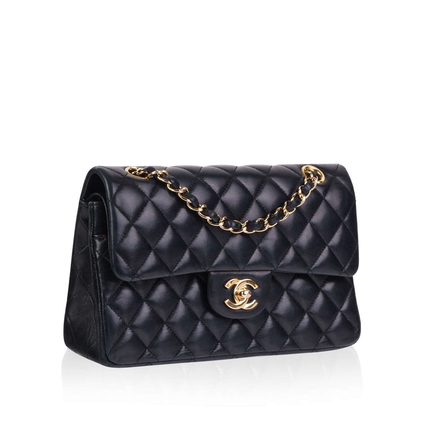 Chanel Classic Flap Lambskin Black Shoulder Bag Style 274