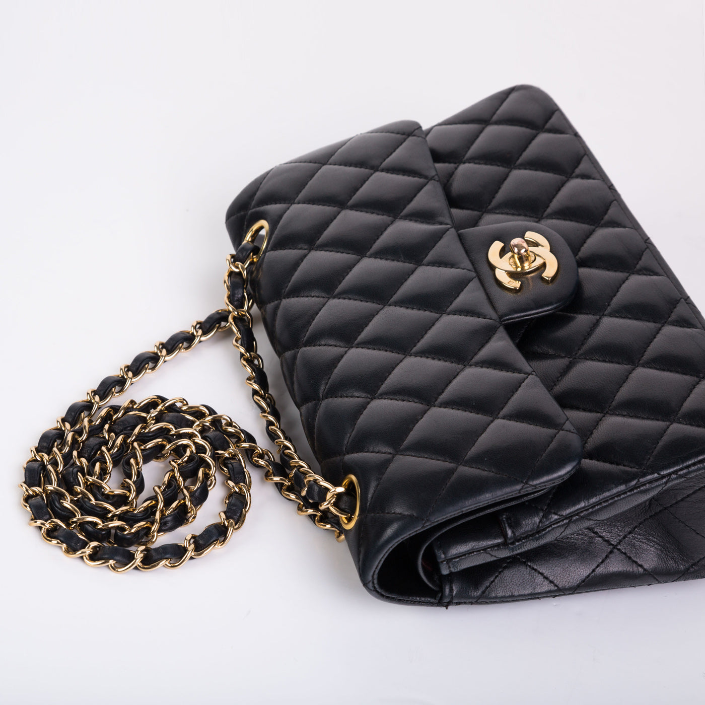 Chanel Classic Flap Lambskin Black Shoulder Bag Style 274