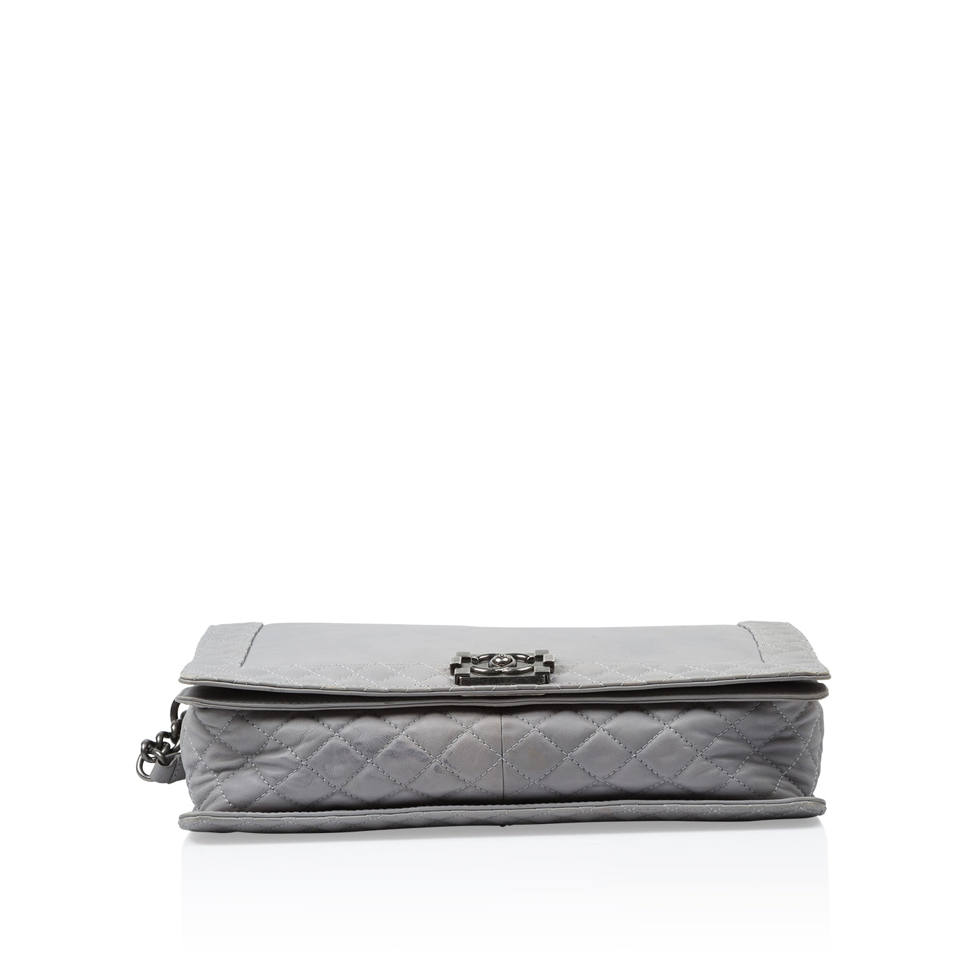 Chanel Boy Bag Quilted Grey Shoulder Bag
