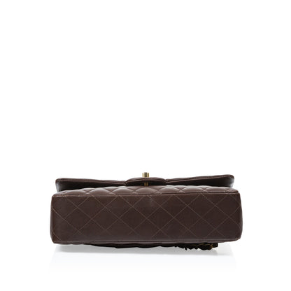 Chanel Classic Flap Lambskin Brown Shoulder Bag Style 5