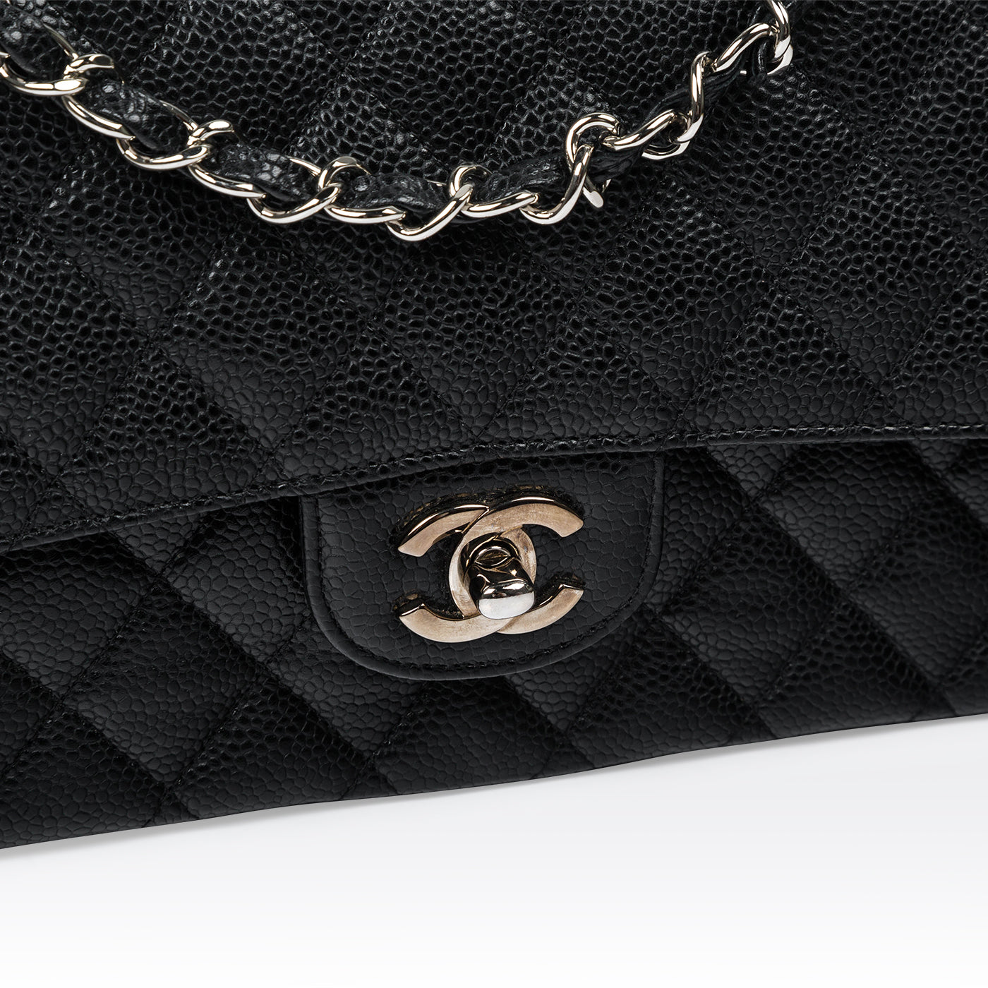 Chanel Classic Flap Caviar Black Shoulder Bag Style 129