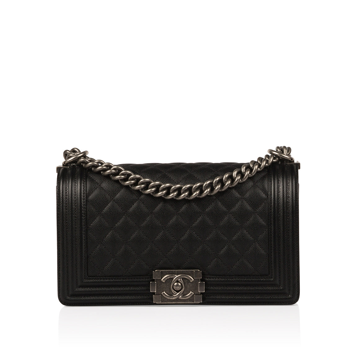 Chanel Boy Bag Caviar Black Shoulder Bag Style 16