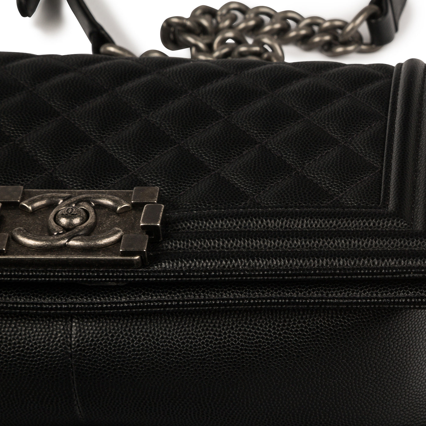 Chanel Boy Bag Caviar Black Shoulder Bag Style 16
