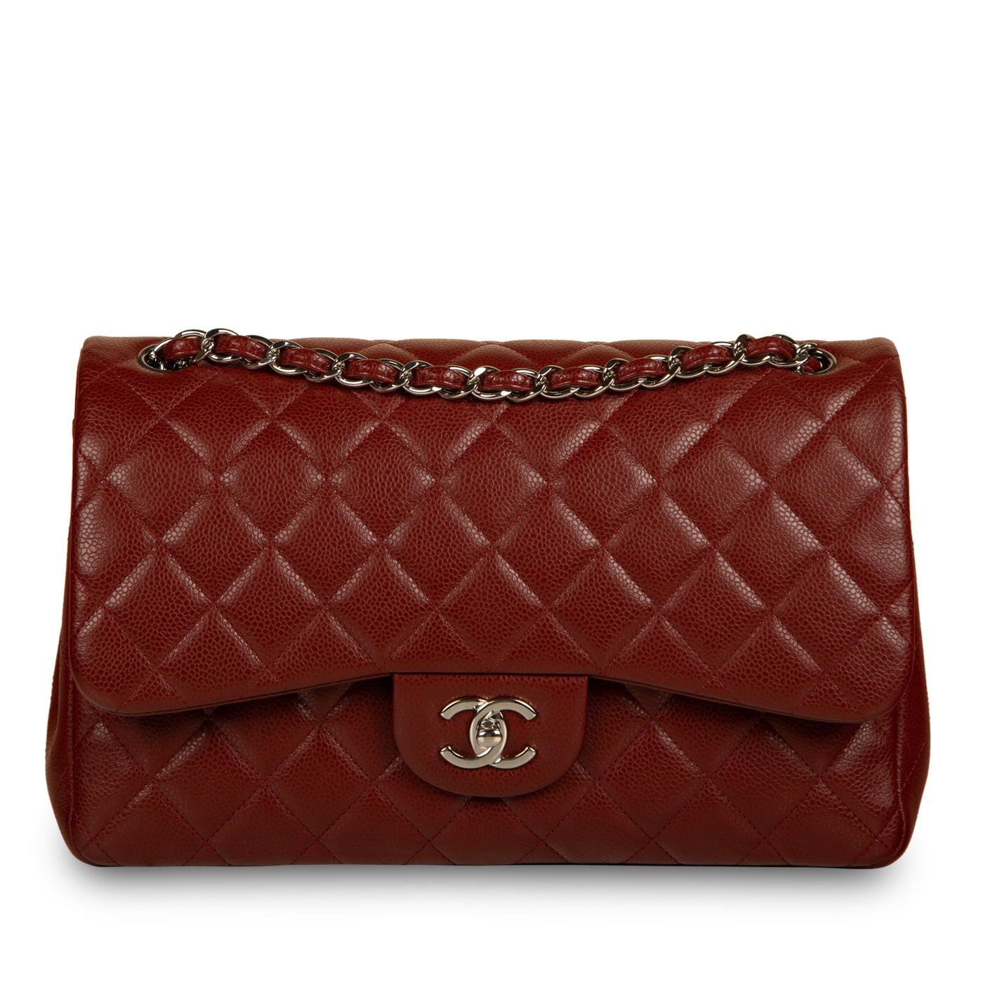 Chanel Classic Flap Caviar Silver Shoulder Bag Style 4
