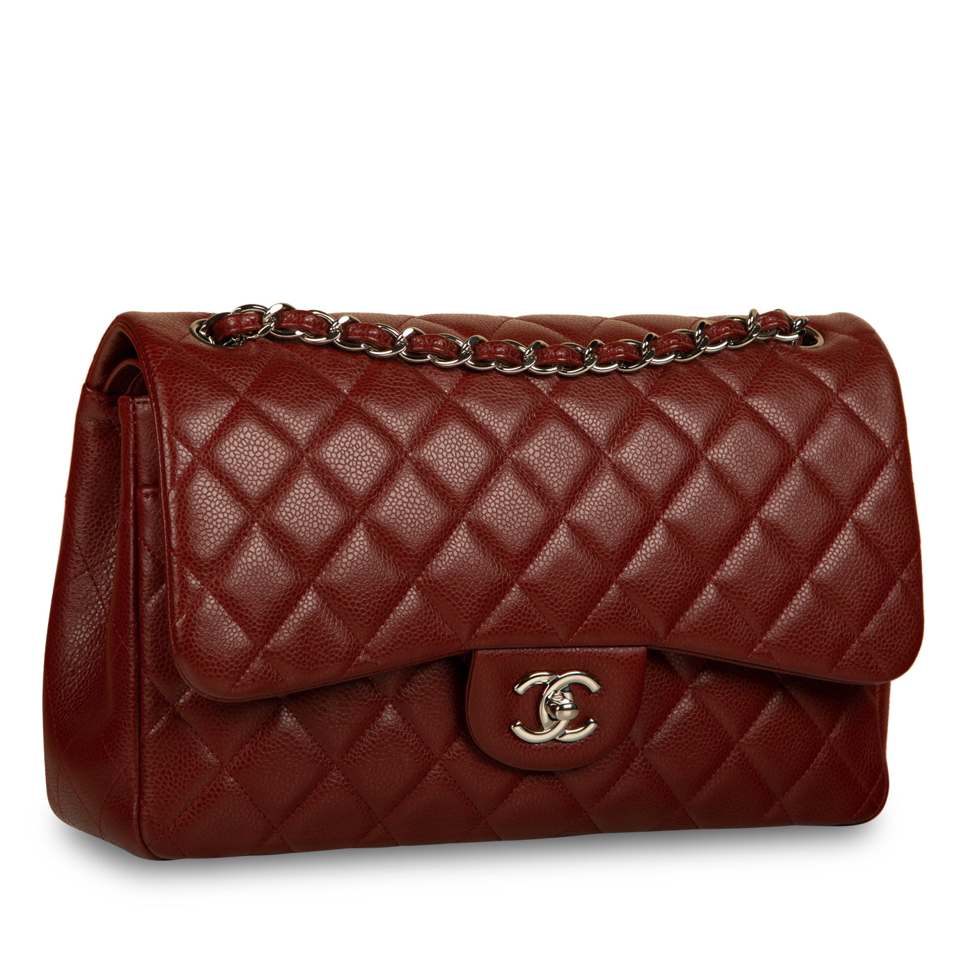 Chanel Classic Flap Caviar Silver Shoulder Bag Style 4