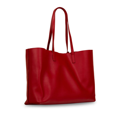 Saint Laurent Luxury Leather Red Tote Bag Style 2