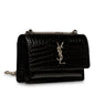 Saint Laurent Mini Sunset Bag - Croc Embossed