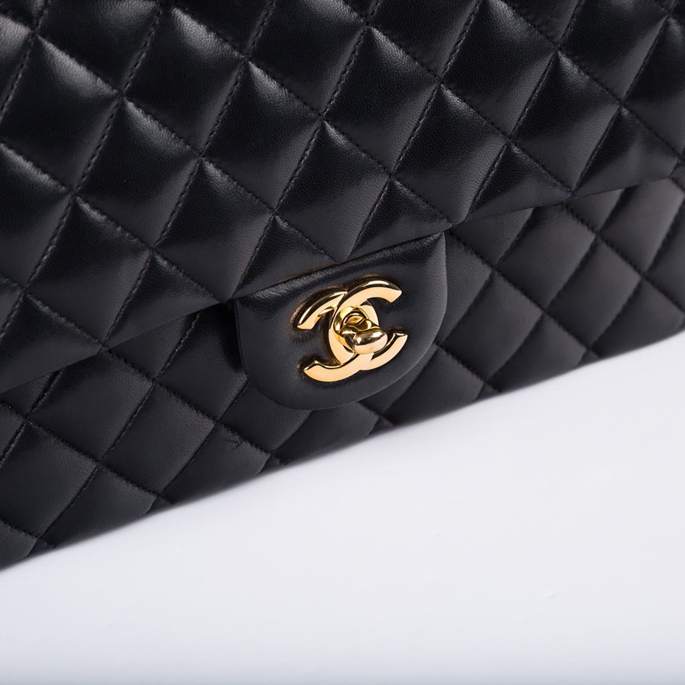 Chanel Classic Flap Lambskin Black Shoulder Bag Style 155