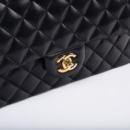 Chanel Classic Flap Lambskin Black Shoulder Bag Style 155