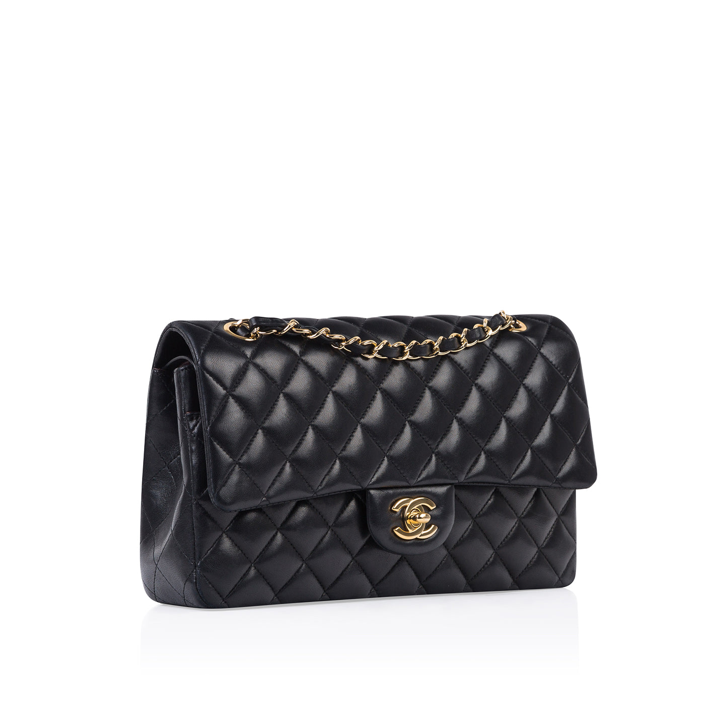Chanel Classic Flap Lambskin Black Shoulder Bag Style 155