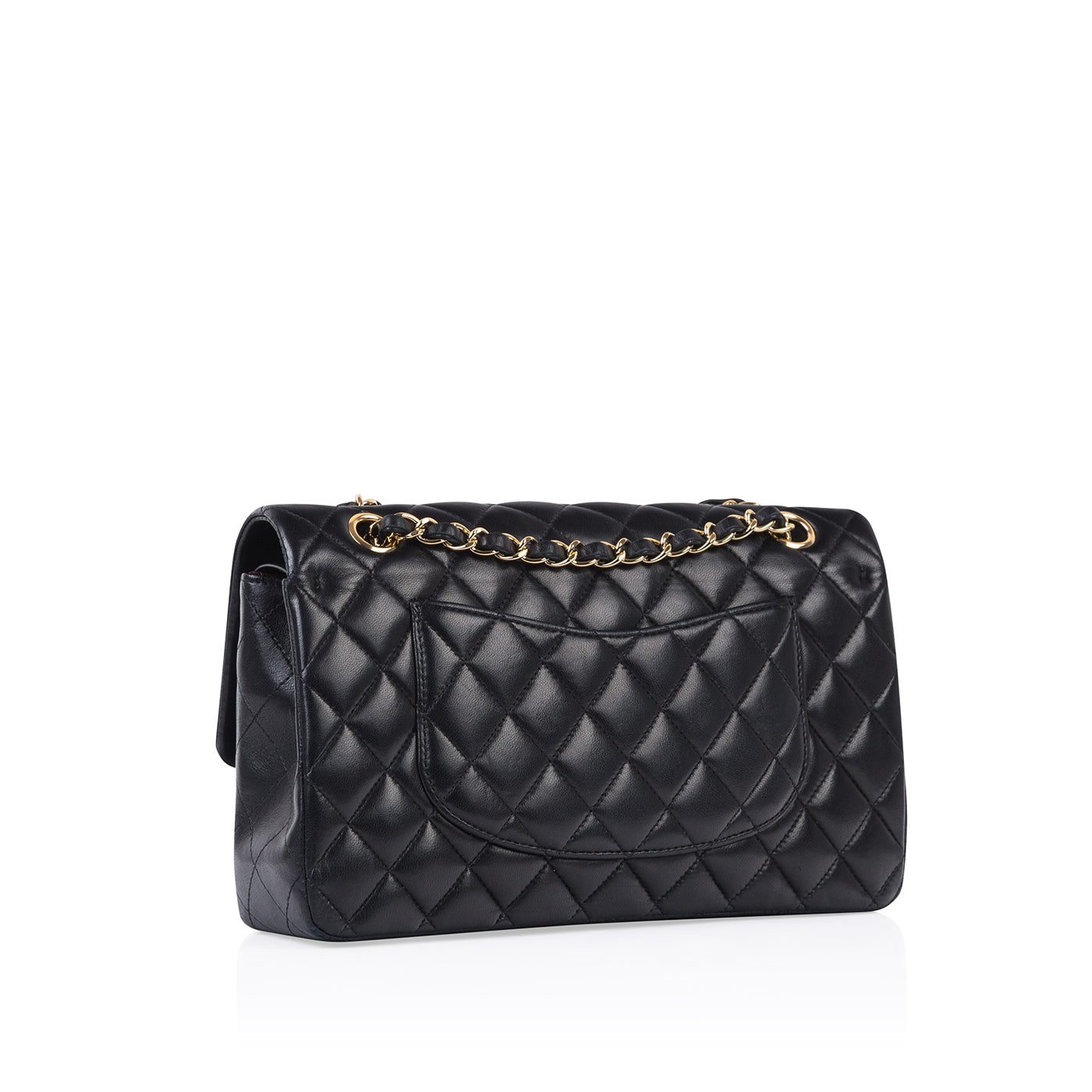 Chanel Classic Flap Lambskin Black Shoulder Bag Style 155