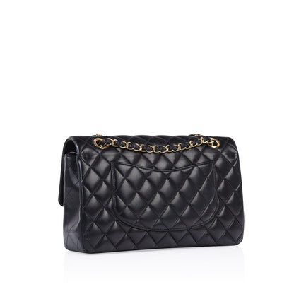 Chanel Classic Flap Lambskin Black Shoulder Bag Style 155