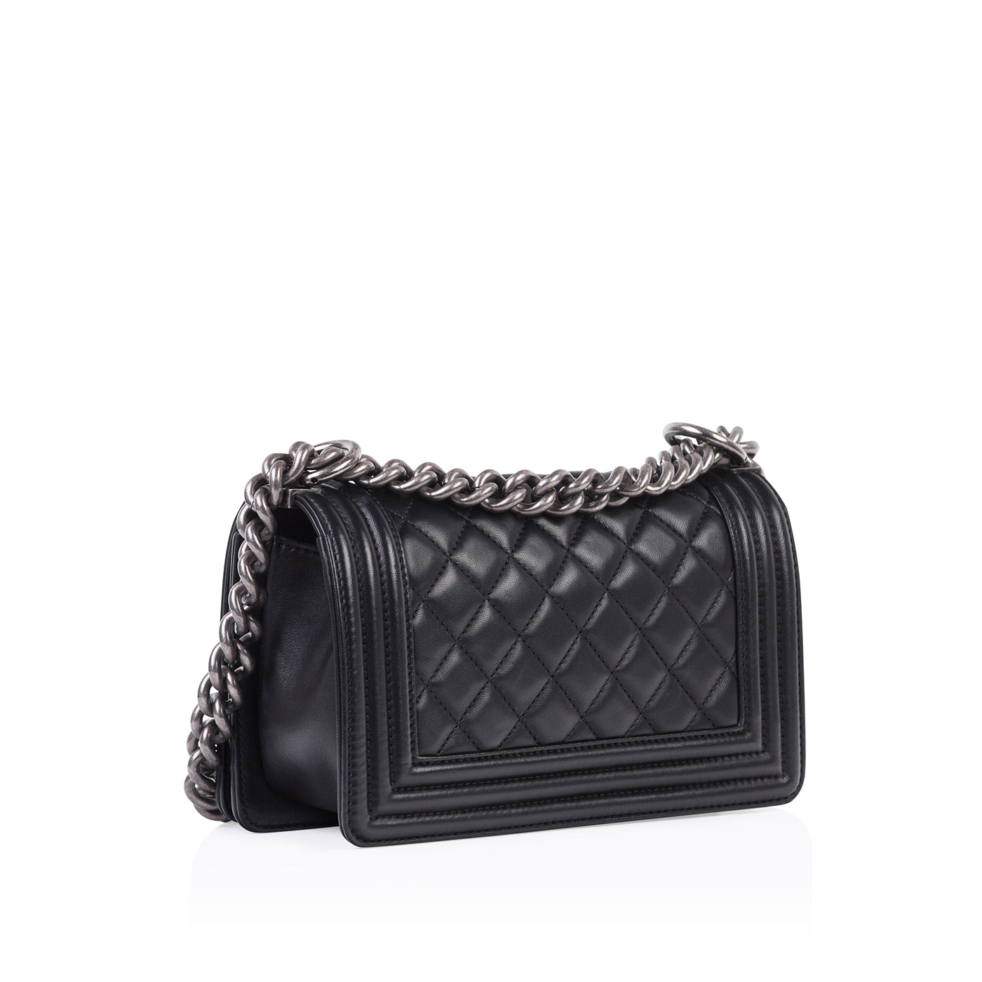 Chanel Boy Bag Lambskin Black Shoulder Bag Style 74