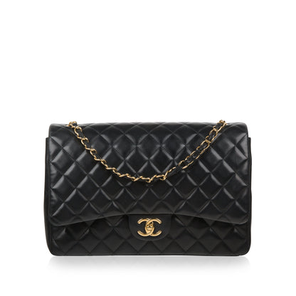 Chanel Classic Flap Lambskin Black Shoulder Bag Style 265