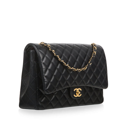 Chanel Classic Flap Lambskin Black Shoulder Bag Style 265