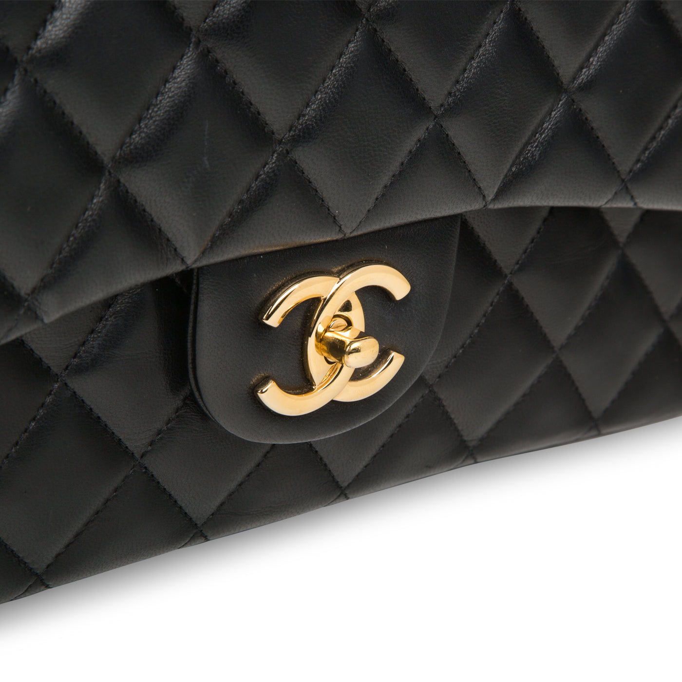 Chanel Classic Flap Lambskin Black Shoulder Bag Style 266