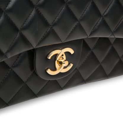 Chanel Classic Flap Lambskin Black Shoulder Bag Style 266