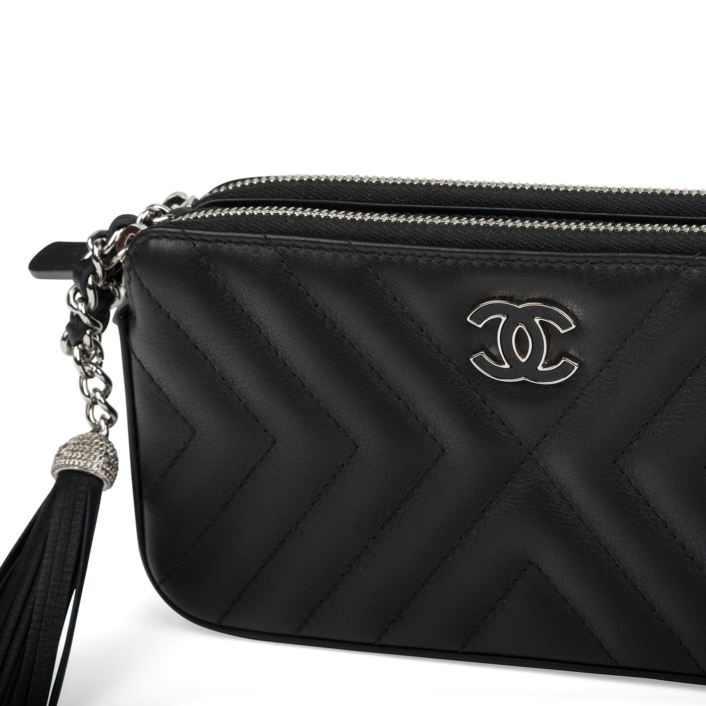 Chanel Chevron Clutch On Chain