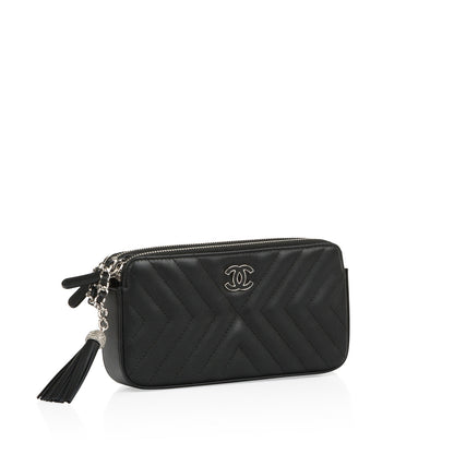 Chanel Chevron Clutch On Chain