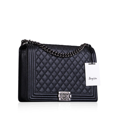 Chanel Boy Bag Quilted Black Shoulder Bag Style 2