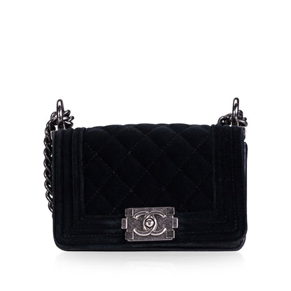 Chanel Boy Bag Canvas Black Shoulder Bag