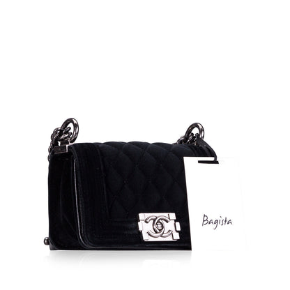 Chanel Boy Bag Canvas Black Shoulder Bag