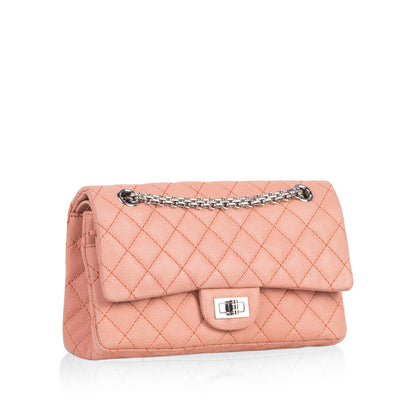 Chanel Classic Flap Leather Silver Shoulder Bag Leather