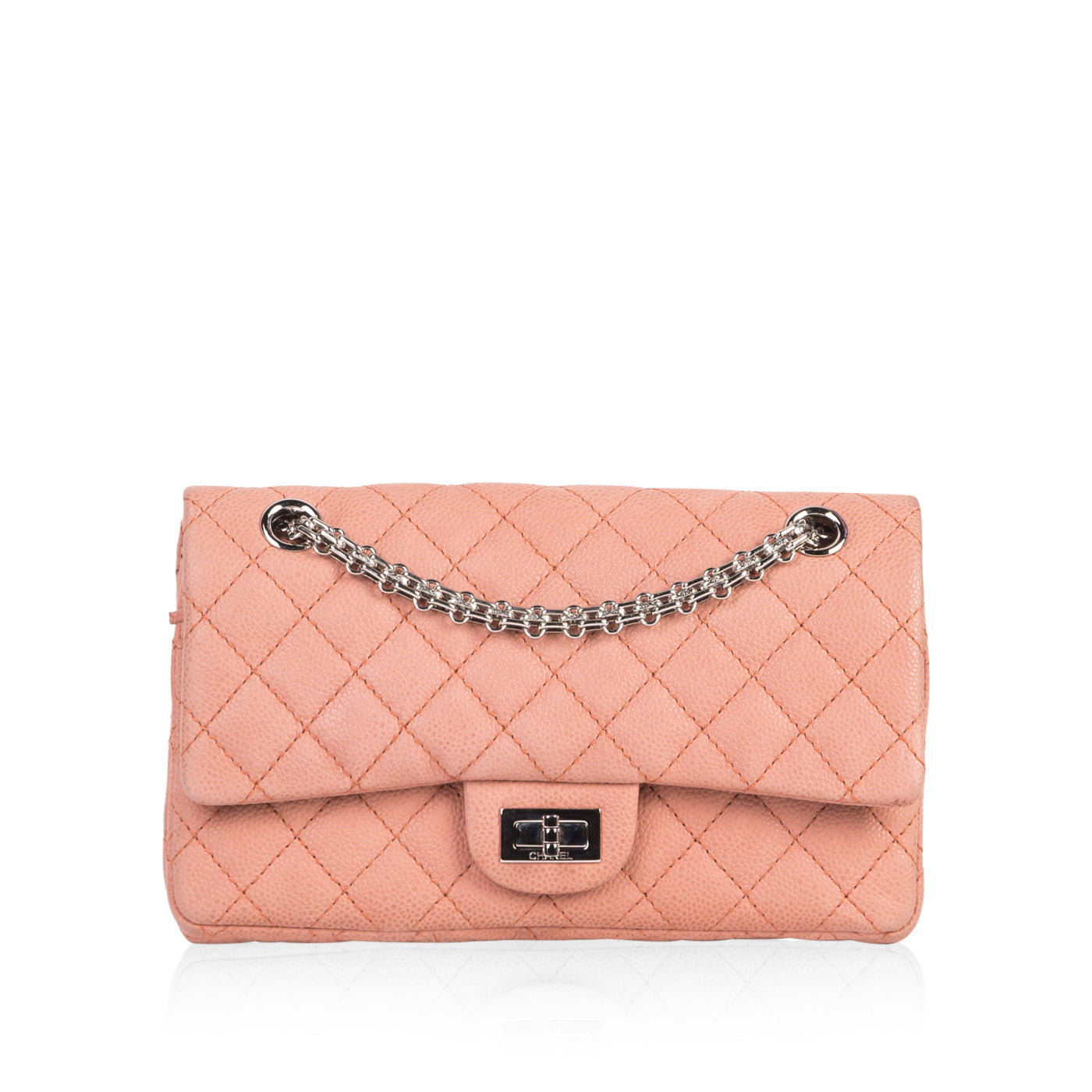 Chanel Classic Flap Leather Silver Shoulder Bag Leather
