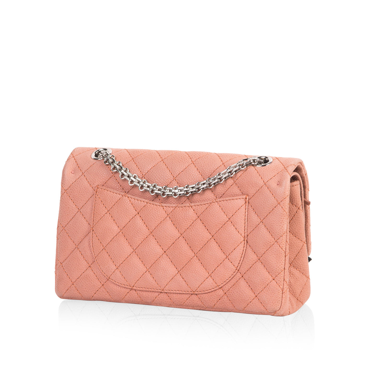 Chanel Classic Flap Leather Silver Shoulder Bag Leather