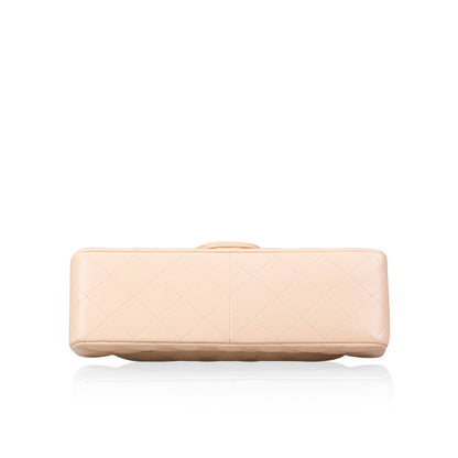 Chanel Classic Flap Lambskin Silver Shoulder Bag Style 13