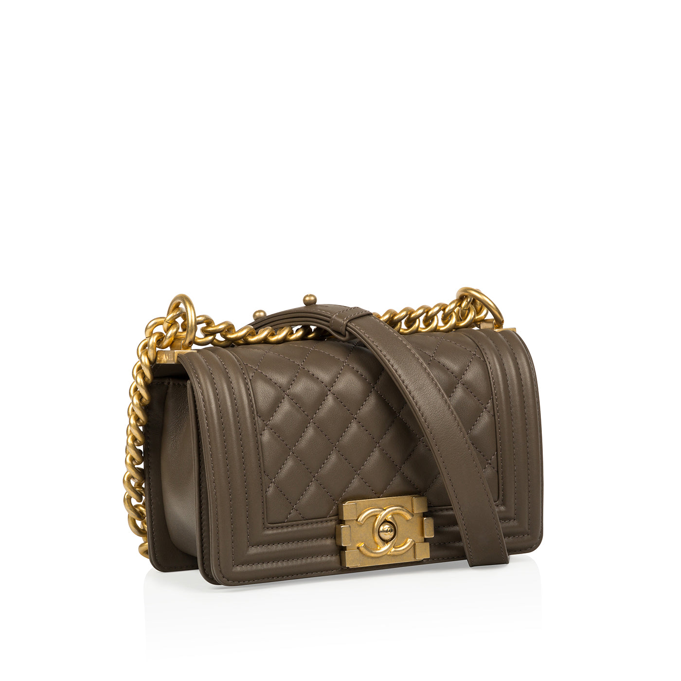Chanel Boy Bag Lambskin Gold Shoulder Bag Style 17