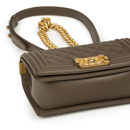 Chanel Boy Bag Lambskin Gold Shoulder Bag Style 17